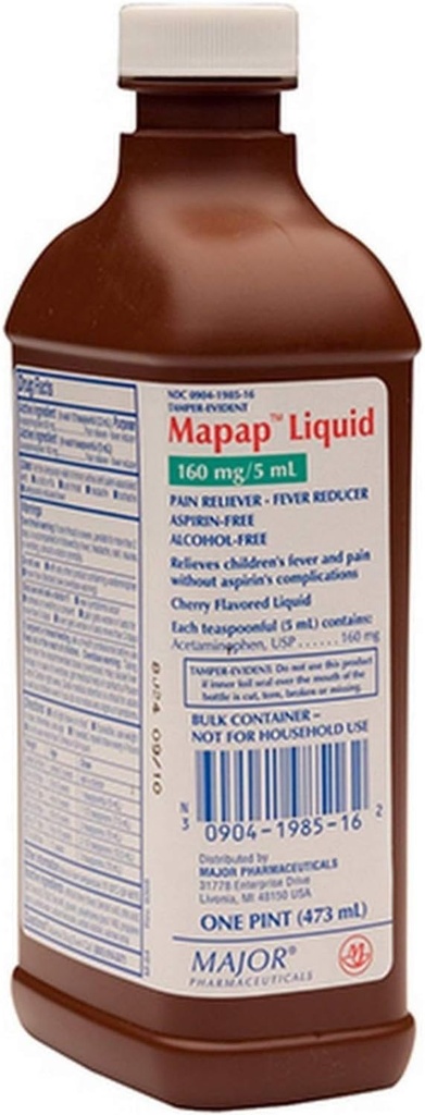 Riduttore di febbre del dolore liquido di Mapap, Aroma di ciliegia, Un Pint