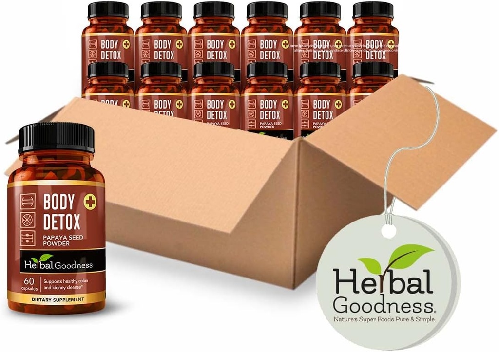 Capsules Body Detox 60caps - Nettoyer le corps complet pour les femmes et les hommes - Colon Broom et Colon Cleanser pour une réinitialisation Belly complète - Support Gut Health - Fabriqué aux États-Unis