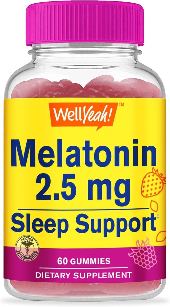 WellYes 2.5mg Melatonin Gummies - 60 Conte