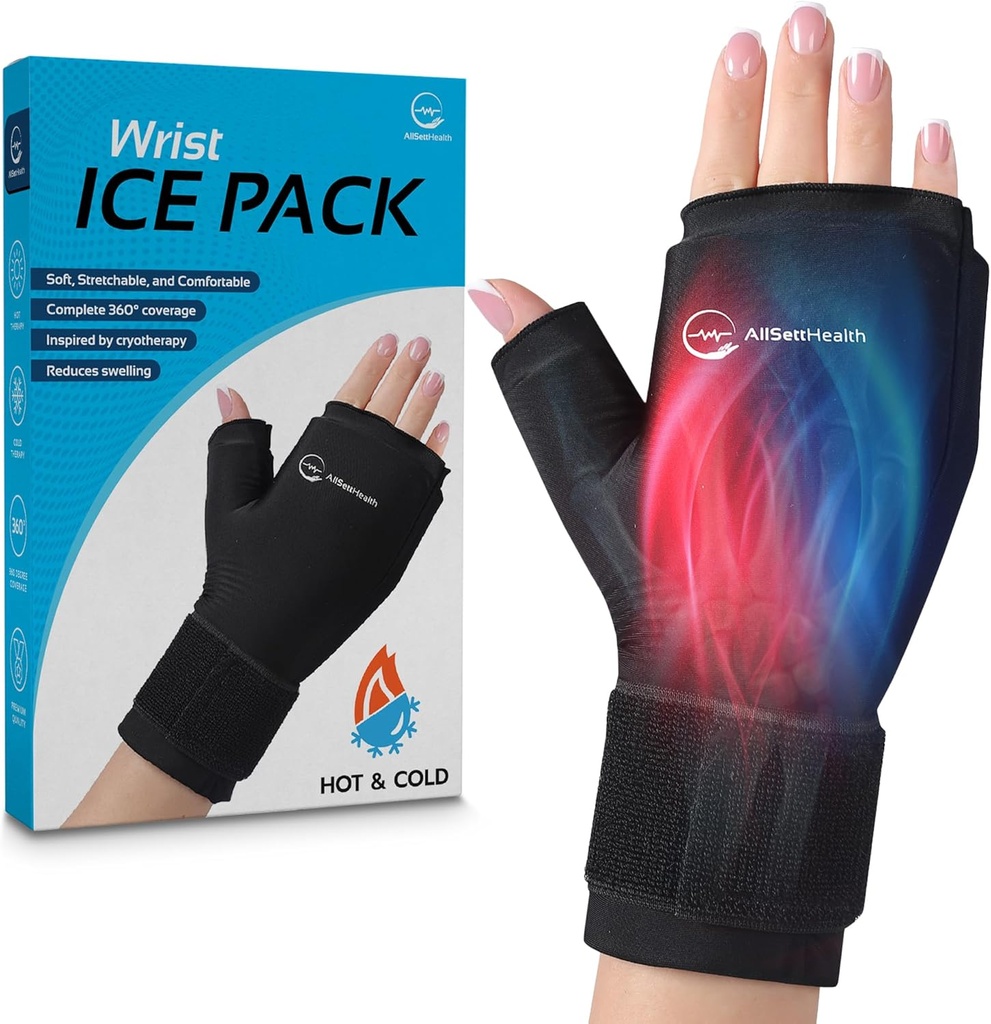 Hand Ice Pack Wrap - Hot and Cold Gel Thumb & Hand Ice Pack Glove für Arthritis Relief | Microwavable & Freezer Safe, Dual Therapy für Carpal Tunnel, Tendonitis, Schwellung, Gezieltes Relief für Hand