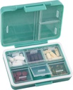 9-Grid Pill Organizer,Portable Pill Box,Grandi Confronti di capacità,Travel Pill Container,Medicine Dispenser,Pill Purse,Pill Case per vitamine, Fish Oils o Supplementi(Navy Green)