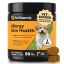 Allergy Skin Health – Allergy Itch Relief & Immune Support Chews with Fish Oil, Probiotics, & Vitamin E – aiuta a ridurre lo spargimento normale, Soothe Sensitive Skin, & Digestive Health (Salmon Flavor, 90 Ct)