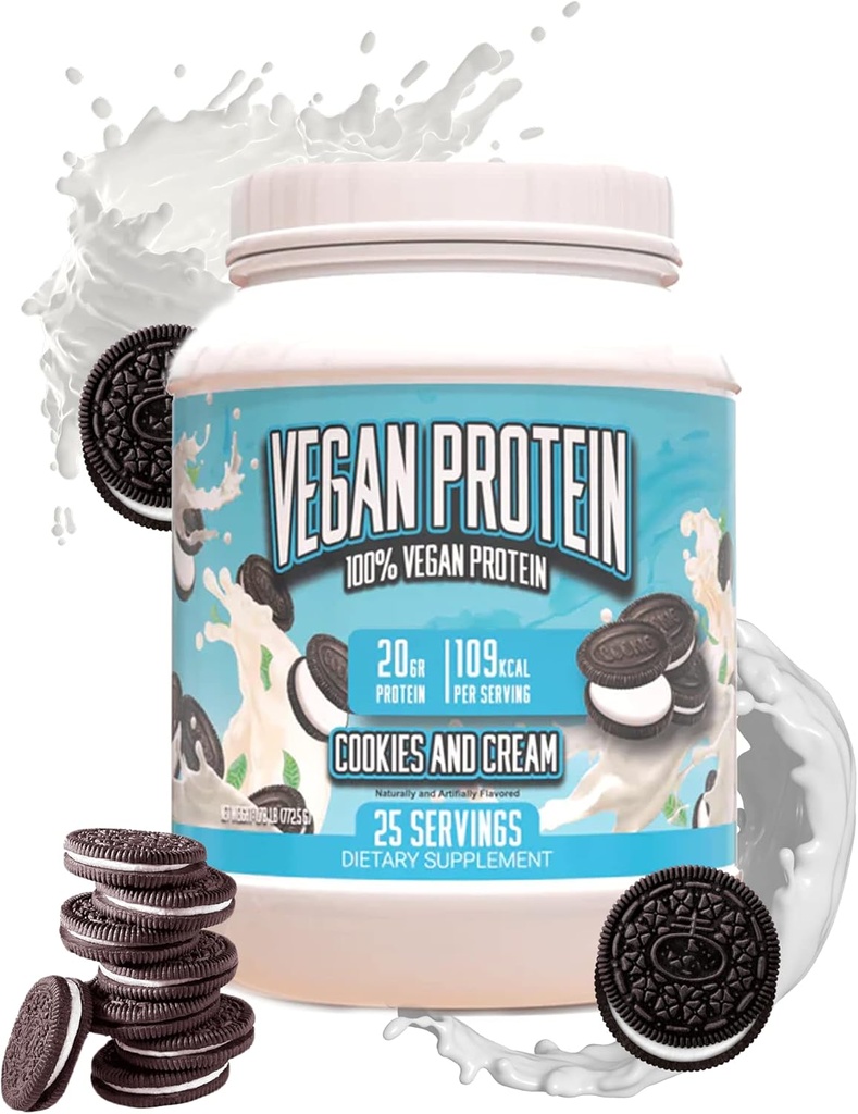 Riesige Ergänzungen Vegan-Protein-Pulver - Cookies & Cream - Superior pflanzliches Protein-Pulver, 20g Protein pro Servierung