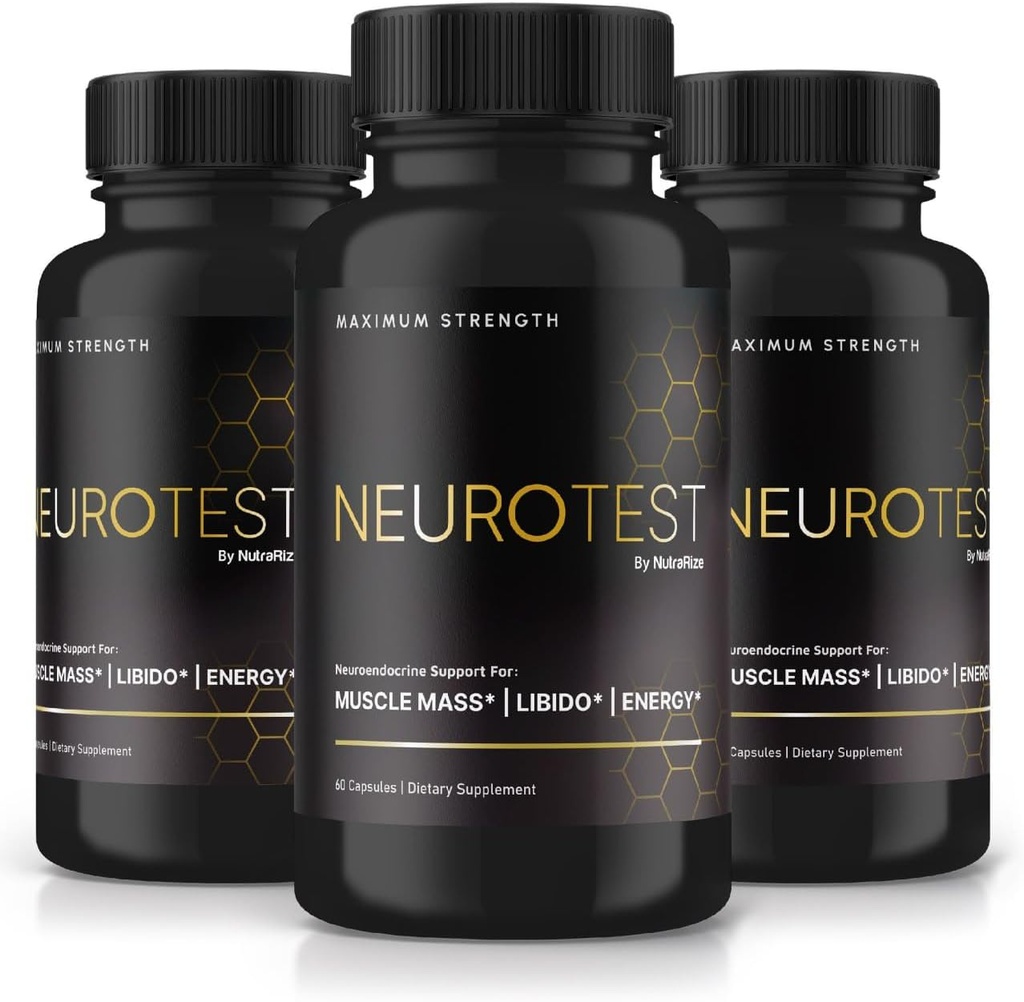 (3 Pack) NeuroTest Kapseln - NeuroTest Nahrungsergänzung für Männer, NeuroTest Tägliche Formel für allgemeine Wellness und Spitzenleistung, Erweiterte Formel Pillen, Neurotest Bewertungen (180 Kapseln)