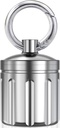 Imperméable Organisateur de pilules, Acier inoxydable, Porte-clés, Portable Pill Container Single Chamber Box Outdoor Camping, Taille: 1.2 x 1.2 x 1.65 pouces
