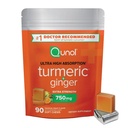 Qunol Turmeric e Ginger Soft Chews, 750mg Turmeric Supplement, Ultra High Absorption to Support Joint Health, 90 Count