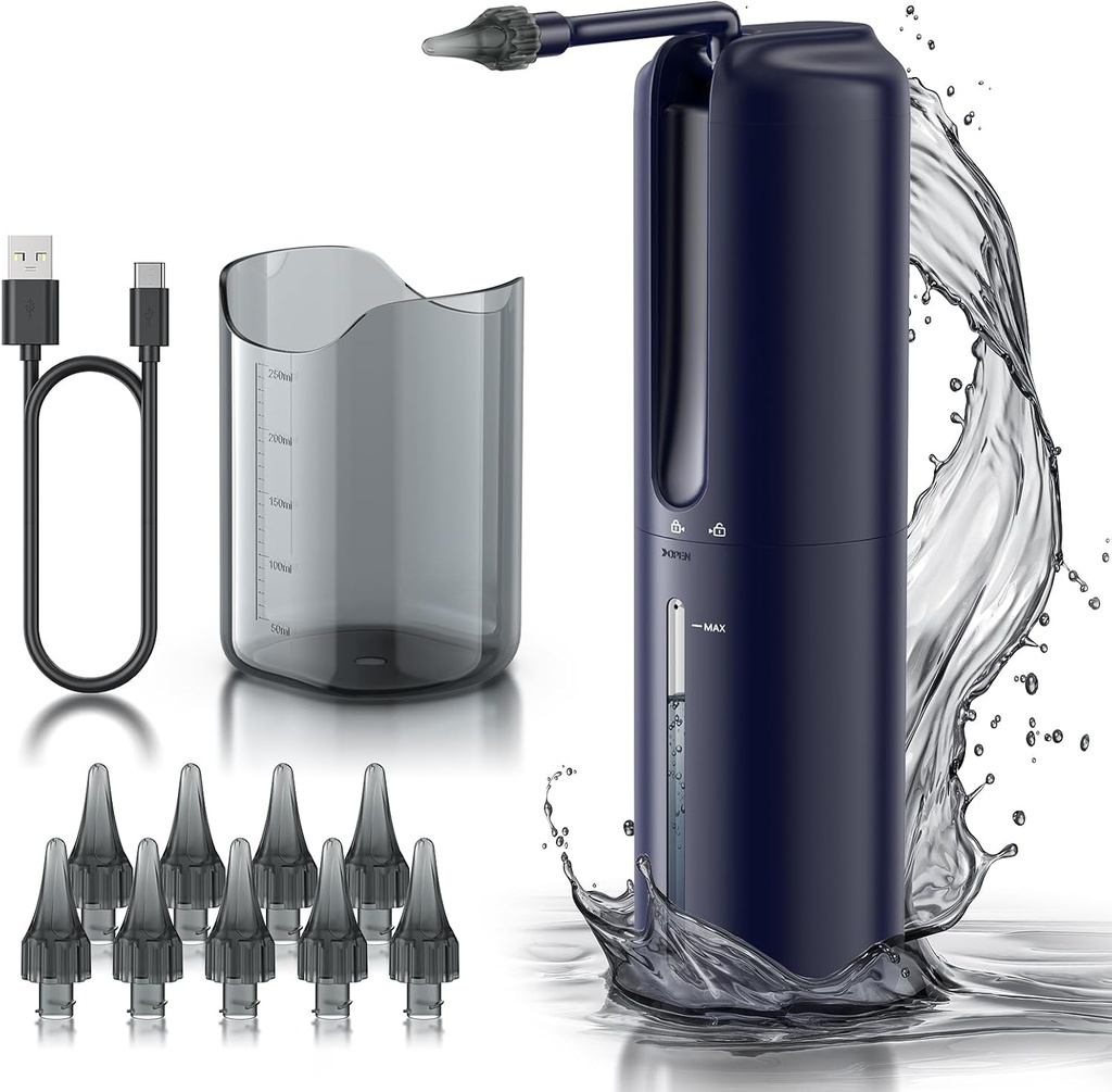 Ear Wax Entfernung - Elektrisches Ohr Bewässerungssystem, Wasserbetriebene Ohrenreiniger mit 4 Druckmodi, sicheres und effektives Ohr Reinigungswerkzeug, Wasserdicht USB wiederaufladbar (blau)