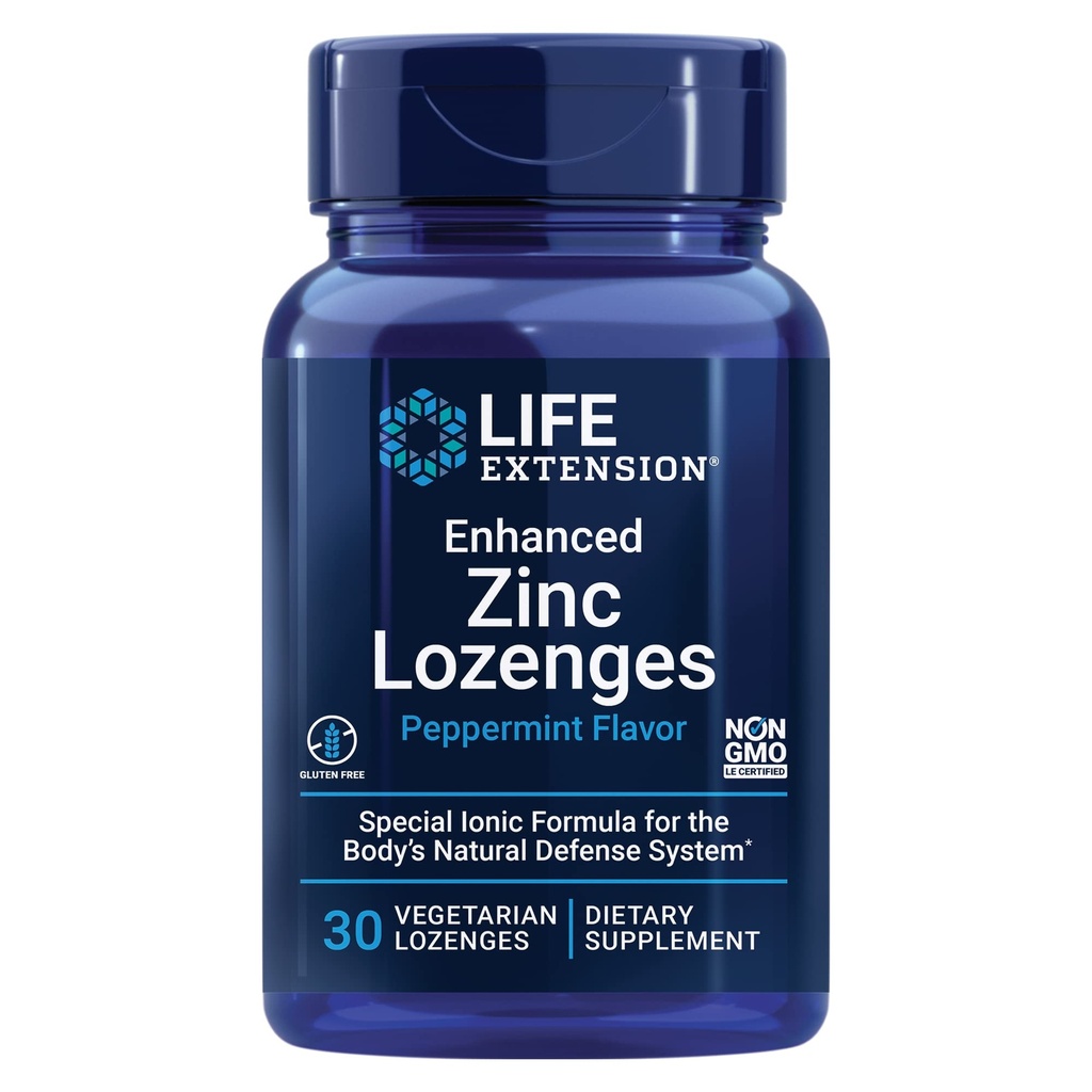 Life Extension Enhanced Zink Lozenges, Zinkacetat, Optimale Immununterstützung, Starke Immunantwort, Ionic Zink, Non-GMO, Glutenfrei, Vegetarisch, 30 Lozenges