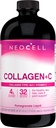 NeoCell Collagen Peptide + Vitamin C Flüssigkeit, 4g Collagen Per Servieren, Glutenfrei, Arten 1 & 3, fördert gesunde Haut, Haar, Nägel & Gelenkunterstützung, Granatapfel, 16 Oz