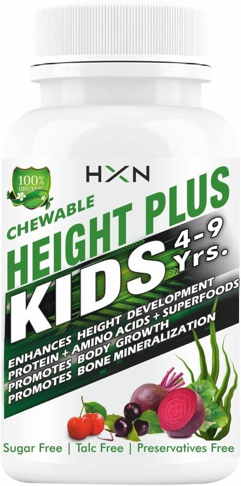 Verem Höhe Erhöhung Medizin für Kinder Anreicherung essentielle Aminosäuren, Proteine und Superfoods, um lange Knochenmineralisierung und Wachstum zu unterstützen - 60 Kautabletten