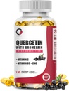 Quercetin 1000mg with Bromelain, Vitamin C & D3, Zinc, Bromelain Quercetin Supplements for Men & Women, Non-GMO & Gluten Free, 120 Capsules