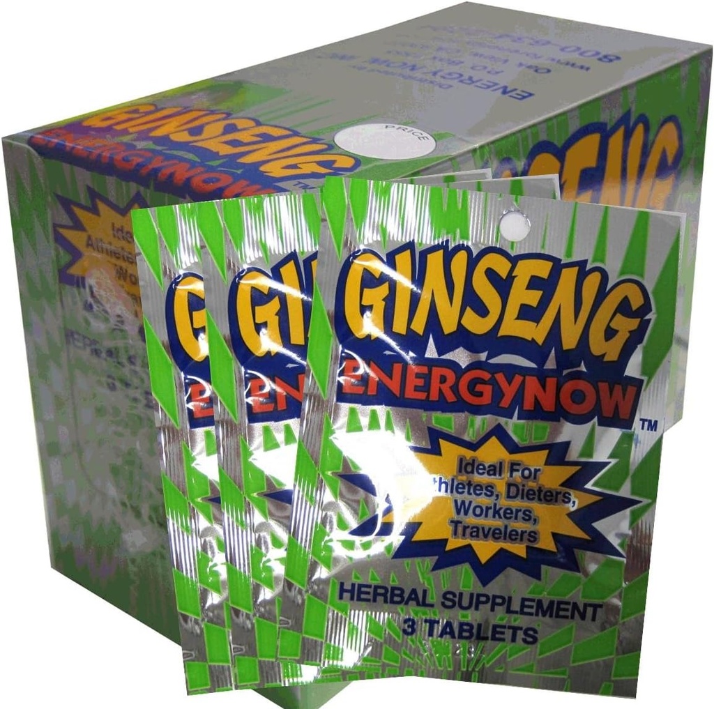 Ginseng Energy Now, 3 pacchetti scheda, 24 conteggio (Pacchetto di 1)