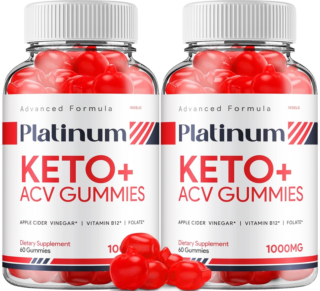(2 Pack) Platine Keto ACV Gummies - Formule avancée Platine Keto Plus ACV Gummies Apple Cider Vinegar Platine ACV Gummies Dietary Supplément Avis Hommes Femmes (120 Gummies)