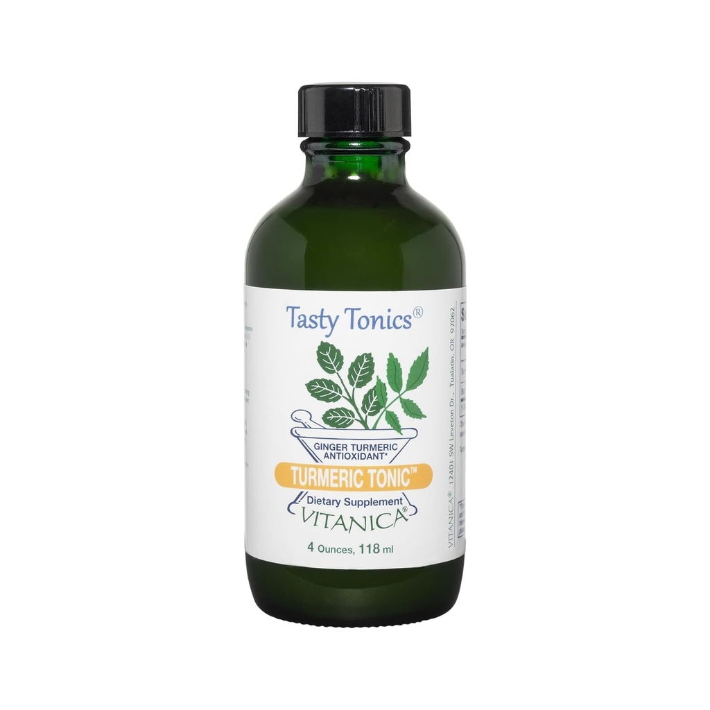 Vitanica, Tonico Turco, Curcumina Liquida Non OGM Supplemento 1000 mg, con Pepe Nero e Ginger, Antiossidante, Vegan, Gluten Free, 4 oncia