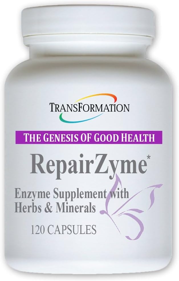 TRANSFORMATION LE GÉNÉSIS DE BONNE SANTÉ RéparationZyme Mélange d'enzyme digestive à haute puissance Supplément naturel avec extraits d'herbes et minéraux essentiels pour Gut, digestion et bien-être global, 120 Capsule