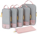 BAGSMART 6 Set /4 Set/2 Set Compression Packing Cubes for Travel, Sacs d'organisateur de bagages légers, Sacs d'économie d'espace durables Travel Essentials