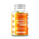 Vitamine sans sucre Vitamatique D3 Supplément hebdomadaire de 50 000 UI – 60 Gommies à base de pectine Vitamine D à haute capacité pour os, dents et immunosupport