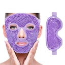 ZNÖCUETÖD Cooling Ice Face Eye Maske zur Reduzierung von Puffiness, Taschen unter Augen,Sinus,Redness,Pain Relief,Dark Circles, Migraine,Hot/Cold Pack mit Soft Plüschunterlage (Purple(1* Eye Mask+1*Face Mask))