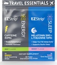 Pacchetto da viaggio con Energy & Sleep Supplements - 30 Count - Portable Pack con strisce di caffeina per l'energia e strisce di melatonina per il supporto del sonno durante il viaggio - Made in USA, Sugar & Gluten Free