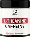 L-teanina 200mg Capsule & Pure Caffeine Pillole 200mg - Smart Smooth Energy Production, Alertness, Cognitive & Focus Clarity Supplement - 120 Capsule per 4 Mesi - Non OGM & Gluten Free