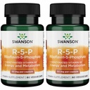 Swanson R-5-P (Riboflavin-5-Phosphate) - Supplément de vitamine B2 favorisant l'énergie, le métabolisme et la santé de la vision - Formule de bien-être naturel - (60 capsules) (2 boîtes)
