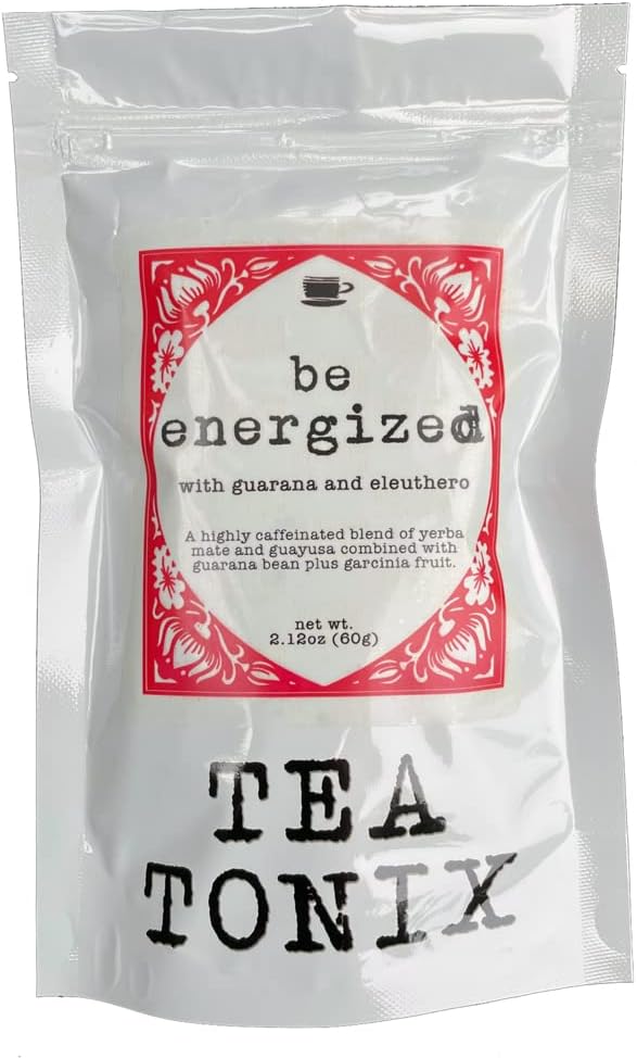 BE ENERGETICA Yerba Mate Tea con Guarana, Eleuthero, e Garcinia 60g (2.12oz) - ALTA CAFFEINATED per un Boost di energia