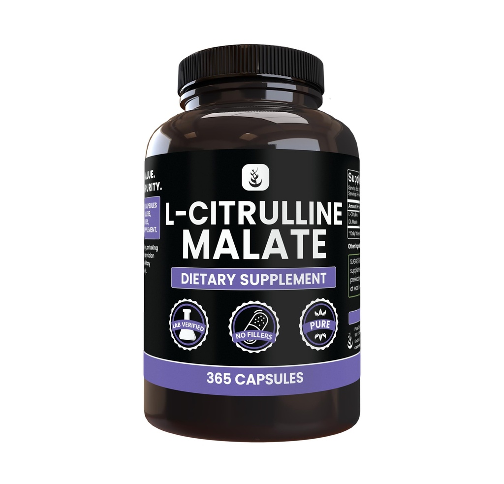 PURE ORIGINAL INGREDIENTS L-Citrulline DL-Malat 2:1 (365 Kapseln) Kein Magnesium oder Reisfüller, Immer rein, Lab Verifiziert