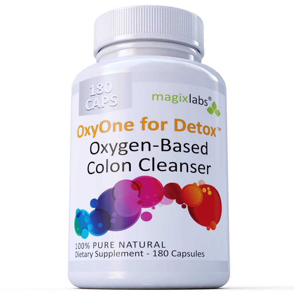 OxyOne per Detox – Potente tutto il detergente naturale del colon a base di ossigeno (polvere di magnesio dell'ossigeno) per pulire + Detox - 180 caps