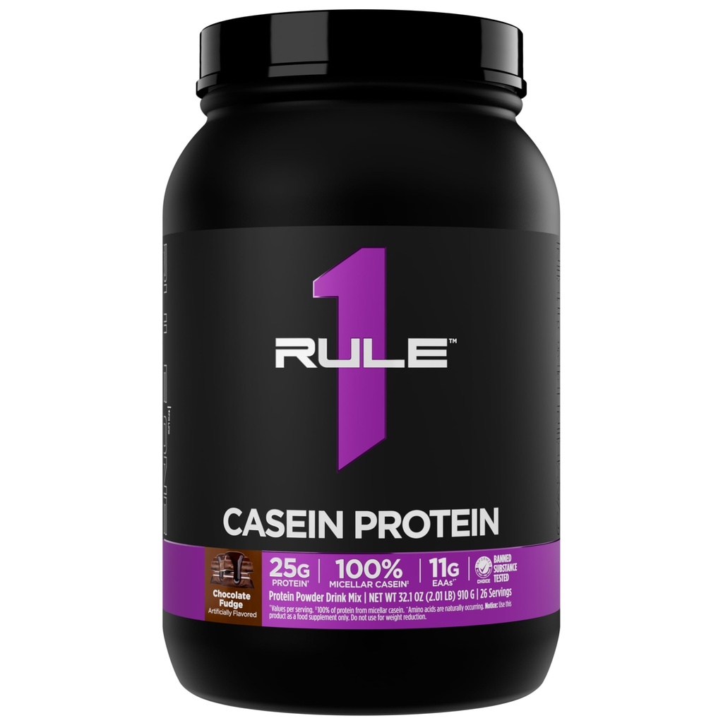 Regel 1 Casein Protein - 25g Protein und 11g EAAs Pro Serving from Slow-Release Micellar Casein for Overnight Recovery and Sustained Delivery Between Meals (2 Pounds*, Chocolate Fudge)