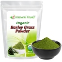 Z Aliments naturels Poudre de graminée d'orge biologique - USDA Mélange biologique entier d'aliments verts pour stimuler l'énergie, détox et pH Balance avec acides aminés, minéraux - Mélange antioxydant pour jus, eau, smoothies, 5 lbs