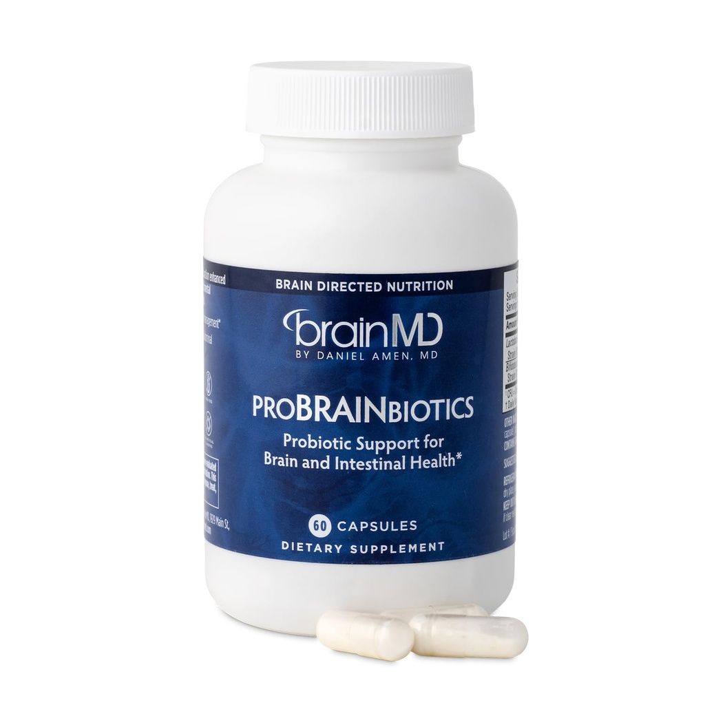 Dr Amen BrainMD ProBRAINbiotics - 3 miliardi di CFU, 60 capsule - promuove la salute del fegato - Gluten Free - 60 Serve