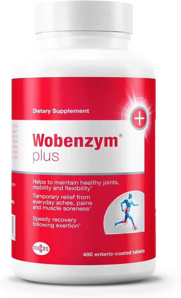 Douglas Laboratories Wobenzym Plus - Joint Support & Muscle Recover*y - Mit Bromelain, Rutin & Trypsin - Proteolytic Enzymes - Enteric-Coated Tablets - 480 Tabletten