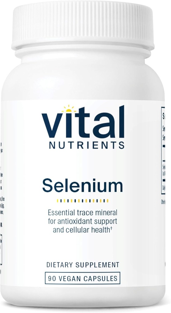 Vital Nutrients - Selenium - Supporto potente antiossidante - 90 capsule vegetariane per bottiglia - 200 mcg