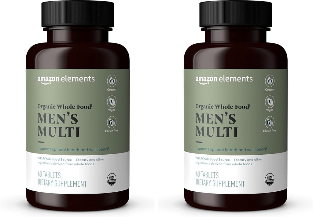 Éléments Aliments bio entiers Multi, 60 comprimés pour hommes (paquet de 2)