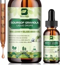 Soursop Bitters Liquid Drops, Soursop Graviola Leaf Extract Multivitamin Drops with Sea Moss Black Seed Oil Supplement - Supports Antioxidant, Slowing Cell-Aging, Gut Cleanse, Detox & Immunity Health