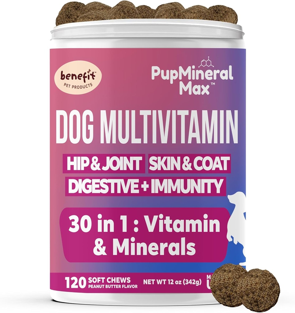 Cane Multivitamin Soft Chews - 120 Conte - Integratore Congiunto Cane, Digestivo, Immune, Pelle, Cappotto - Vitamine Avanzate Combinate per Cani, Tutte le Età del Cane - Made in USA