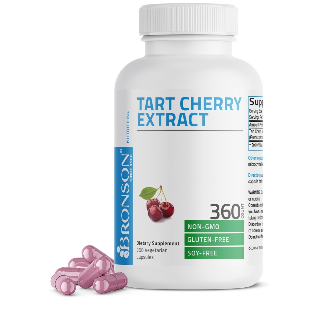 Bronson Tart Cherry Extract 2500 mg Vegetarische Kapseln mit Antioxidantien und Flavonoiden Non-GMO, 360 Count
