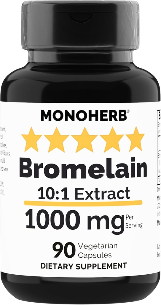 MONOHERB Bromelain Extract 1000 mg - 90 Vegetarische Kapseln