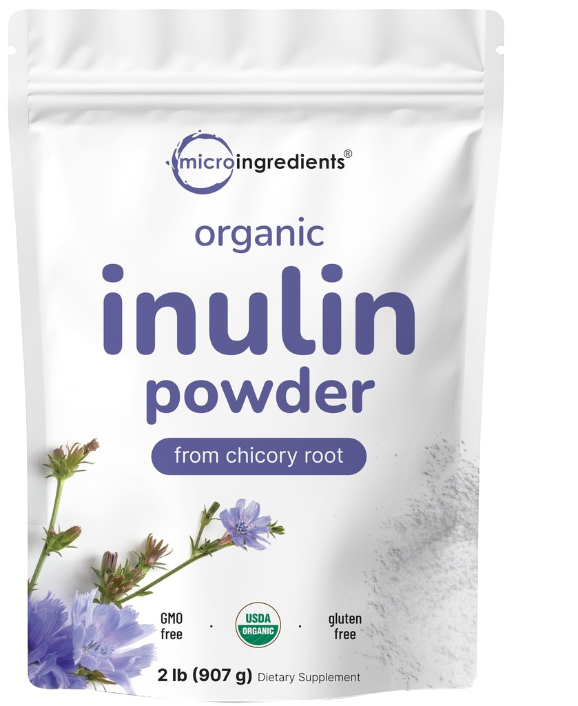 Mikro Zutaten Bio-Inulin-Faserpulver, 2lb | Natürliche Präbiotika zur Unterstützung Verdauung & Gut Gesundheit | Soluble, einfach digestible | Unflavorhergesehen, Vegan