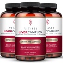 VITASEI Liver Cleanse Detox & Repair, Liver Complex W/Milk Thistle Extract, Garcinia, Curcumin C3, Unterstützung Kräuterergänzung, Detox Formel für Frauen & Männer, 60 Kapsel (Pack von 3)