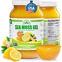 Wildcrafted Irish Sea Moss Gel | Made in USA | Rich in Vitamins & Minerals | Sea Moss Gel Raw | Integratore nutrizionale | Lemon Ginger (16 oz)