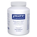 Incapsulamenti puri Nutrienti 950 Senza Ferro | Supplemento al supporto Cardiovascolare, Immune e Salute Cellulare, Bones, Metabolismo dell'ormone e Utilizzo di Carboidrato* | 360 Capsule