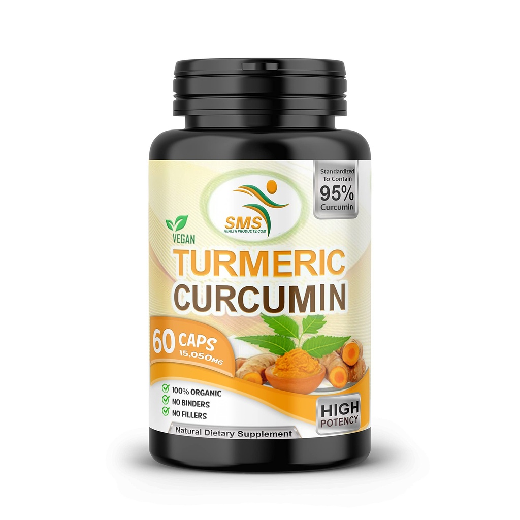 Curcumina pura curcuma 1000 mg di pepe nero estratto 95% CURCUMINOIDS, non OGM, assorbimento aumentato, senza glutine, 500mg 60 capsule vegetali