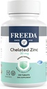 Freeda Chelat Zink 30mg – TRAACS® Zinkbisglycinat für hohe Absorption – Vegan, Kosher, Gentle on Stomach – Immununterstützung für Erwachsene, Männer und Frauen – 250 Tiny Tablets