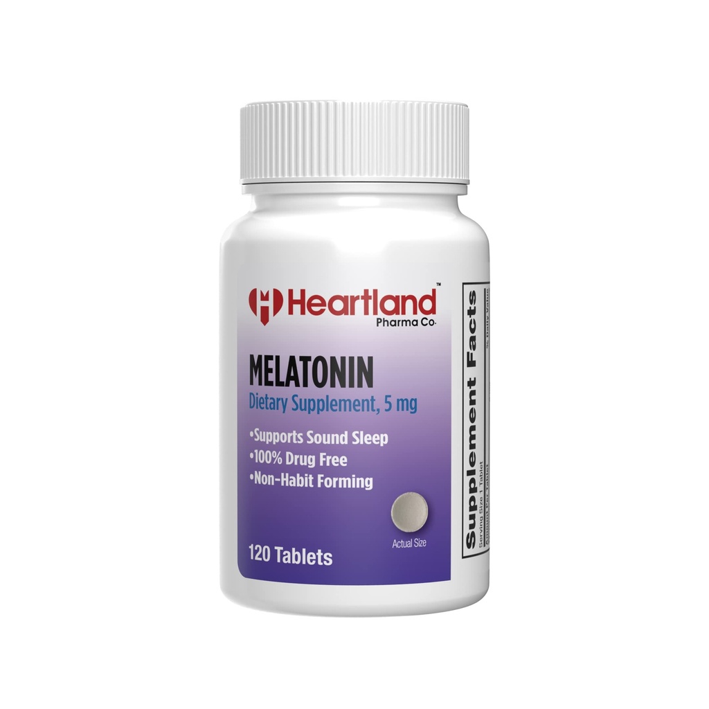 Melatonin 5mg | Schlafhilfe Pillen | Natural Sleep Support | 100% Drug Free Sleep Aid Supplement | Non-Habit Forming | USA Hergestellt | 120 Count