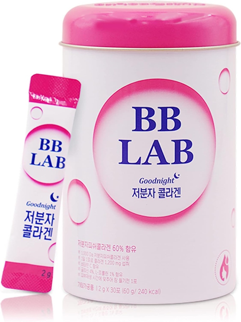SOUND Of SEOUL BB LAB Goodnight Collagen, Basso Collage Molecolare, per Skin & Bone Health, Made in Korea, 30 Packets (60g)