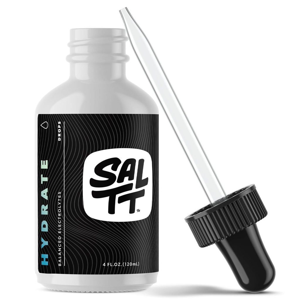 SALTT von Keto Chow - Elektrolytische Hydration Tropfen - Keto-Diäten & intermittierendes Fasten - Immununterstützung - Gluten & Sugar Free - Sodium, Magnesium, Kalium & Trace Minerals - Unflavored - 4 fl oz