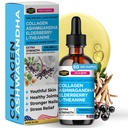 Collagen Mojo - Collage liquido per le donne e gli uomini, Peptidi di collagene con Ashwagandha, Elderberry & L-teanina - Capelli, Pelle, Unghie, Supporto Joint & Stress, Alto assorbimento - 100.000mcg, 2 Oz