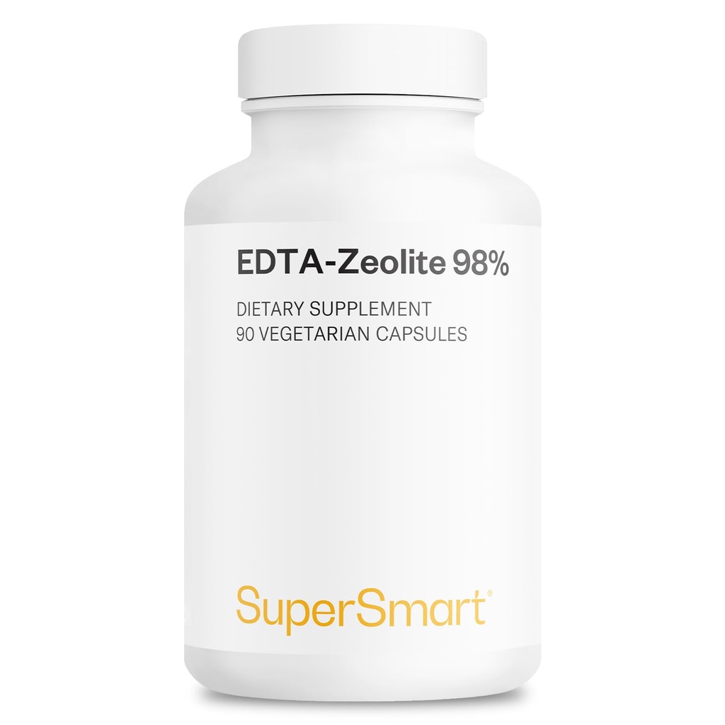 Supersmart - EDTA Zeolite 98% (Erweiterte Formel) - mit Milchdistel & Parsley - High Potency Supplement | Made in USA | Non-GMO & Gluten Free - 90 Vegetarische Kapseln