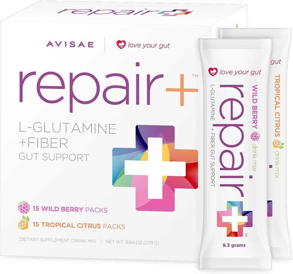 Reparieren + l-glutamin + Fiber 30 Stick Packs Love Your Gut! Avisae OptimALL Nutrition Repair + l-Glutamin + Fiber Drink